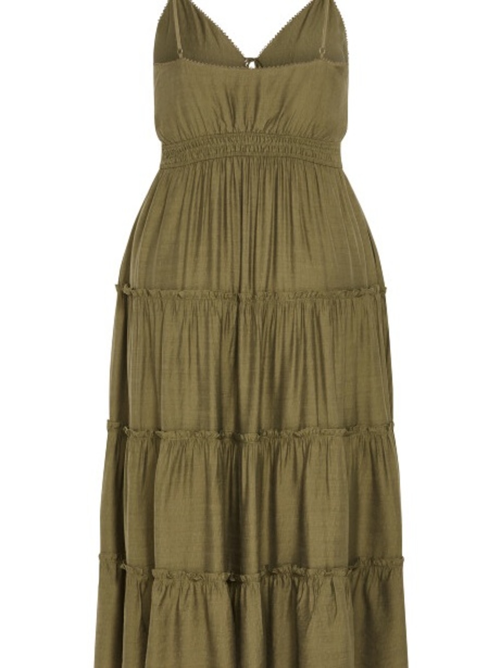 City Chic Olive Tiered Maxi Dress with Smocked Waist - Picture 5 of 6